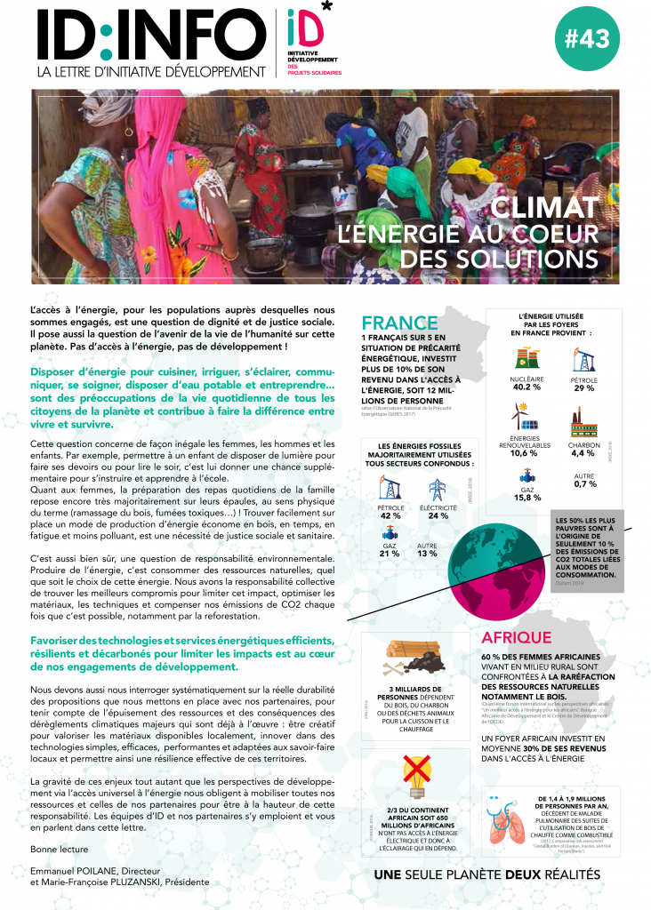 lisez les initiaticves d'ID en faveur de l'humain et du climat 